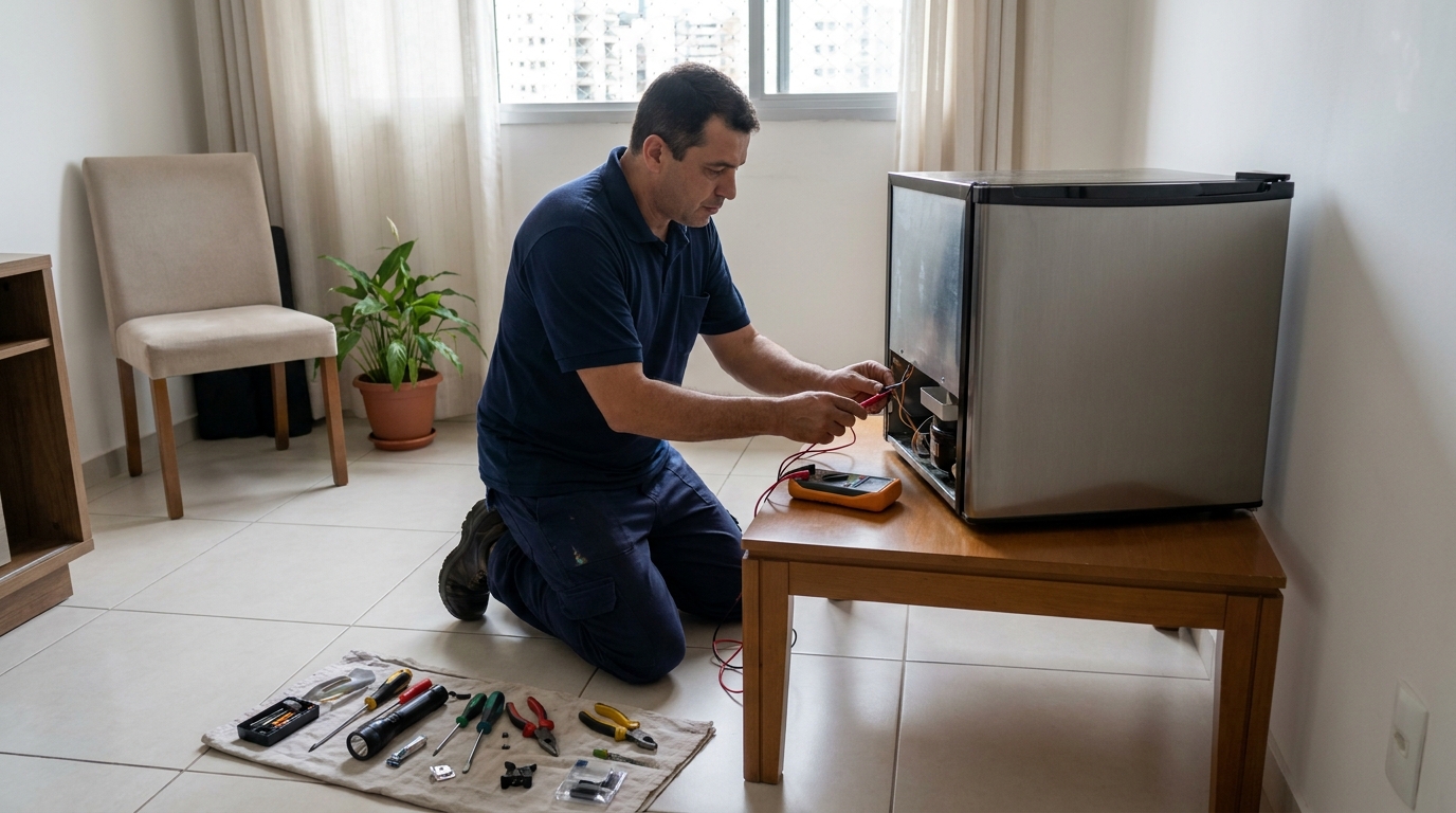 Técnico de conserto de frigobar em residência em Governador Valadares‑MG